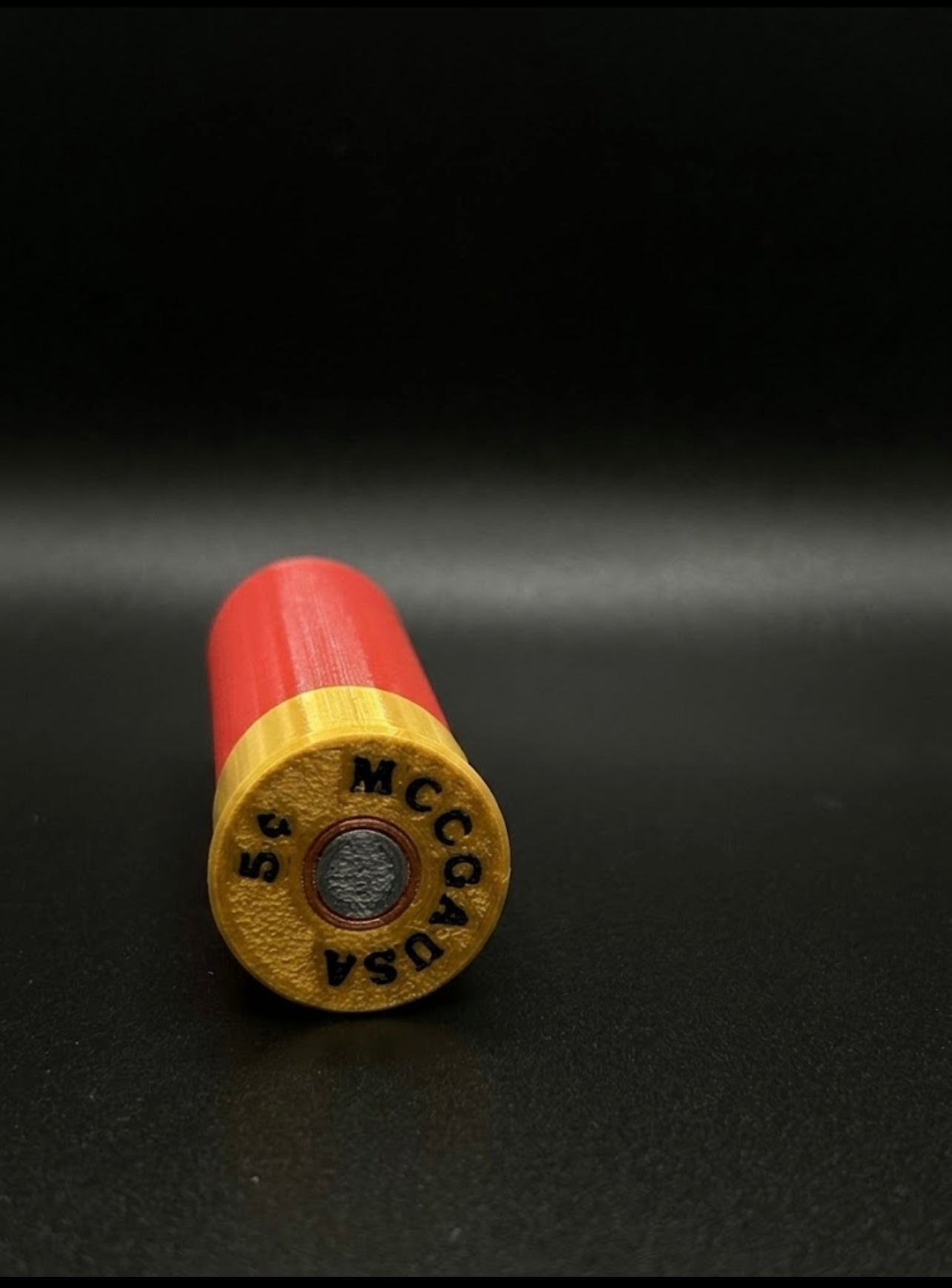 NICKEL SHOTGUN SHELL COIN HOLDER! RED AND GOLD COLOR SCHEME.