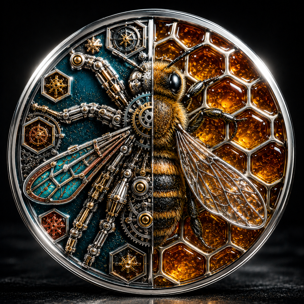2026 The Alchemist Bee Colorized Antique 5 AVDP oz .999 Fine Copper Art Round