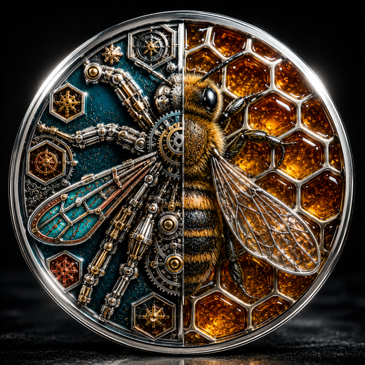 2026 The Alchemist Bee Colorized Antique 5 AVDP oz .999 Fine Copper Art Round