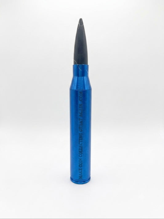 BLUE .50CAL BULLET COIN HOLDER FOR DIMES!
