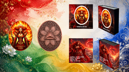 New Series! 100 Gram Goddess Series - Goddess of Red Colorized Copper in Display Box