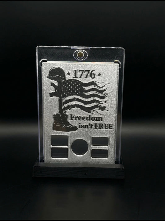 FREE STANDING DESKTOP 1776 FREEDOM ISN’T FREE GRAM HOLDER AND DISPLAY!