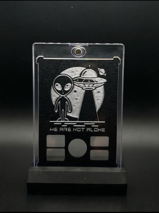 FREE STANDING DESKTOP UFO WE ARE NOT ALONE GRAM HOLDER AND DISPLAY!