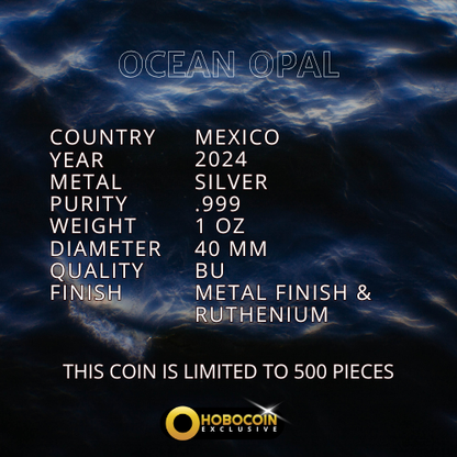 2024 Mexico Libertad Ocean Opal Edition 1 oz Silver Coin (12/11)