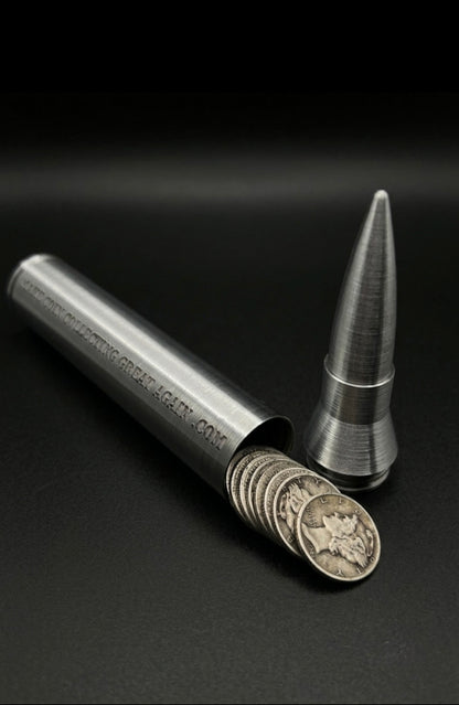 SILVER .50CAL BULLET COIN HOLDER FOR DIMES!