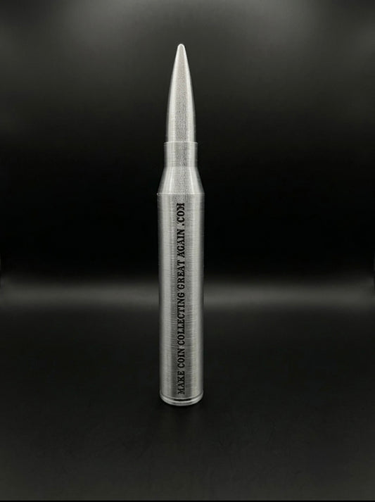 SILVER .50CAL BULLET COIN HOLDER FOR DIMES!