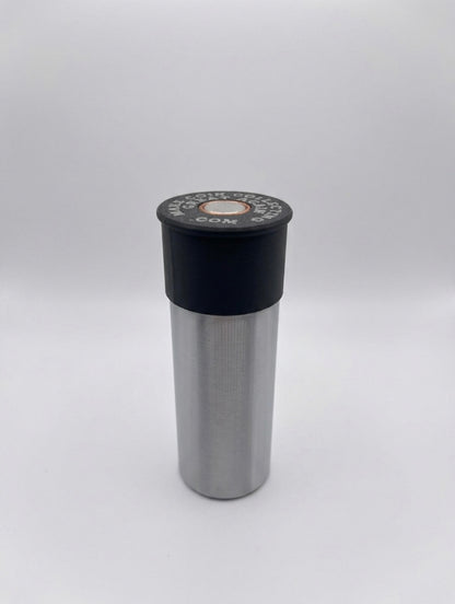 MEDIUM SHOTGUN SHELL COIN HOLDER FOR 1 oz RAW COINS/ROUNDS! SILVER AND BLACK COLOR SCHEME.