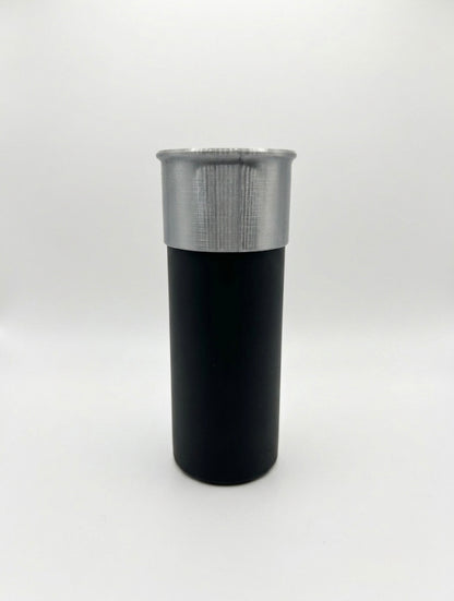 MEDIUM BLACK AND SILVER SHOTGUN SHELL COIN HOLDER FOR 1 oz RAW COINS/ROUNDS!