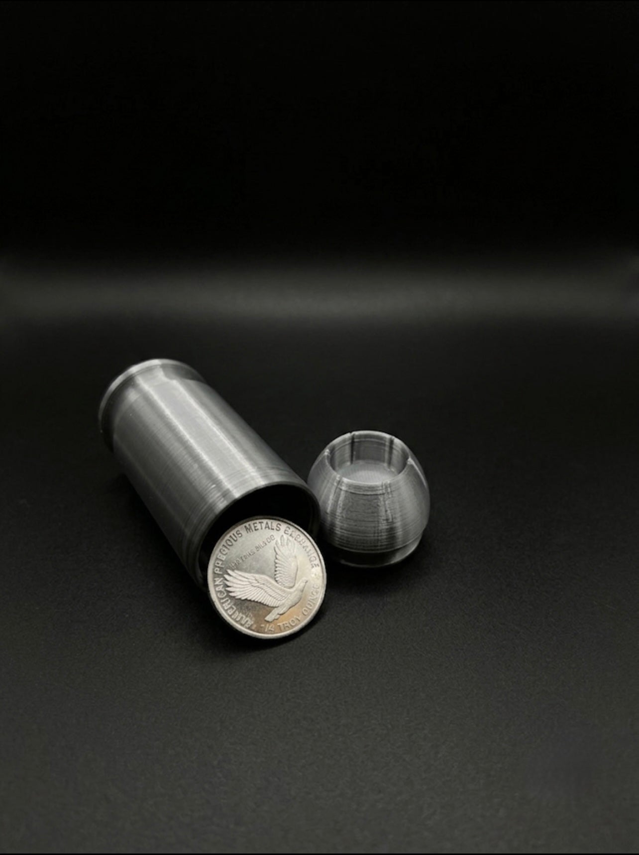 SILVER 9mm HOLLOW POINT BULLET COIN HOLDER FOR 1/4oz ROUNDS/COINS!