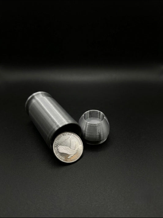 SILVER 9mm HOLLOW POINT BULLET COIN HOLDER FOR 1/4oz ROUNDS/COINS!