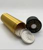 MEDIUM SHOTGUN SHELL COIN HOLDER FOR 1 oz RAW COINS/ROUNDS! GOLD AND BLACK COLOR SCHEME. (Copy)