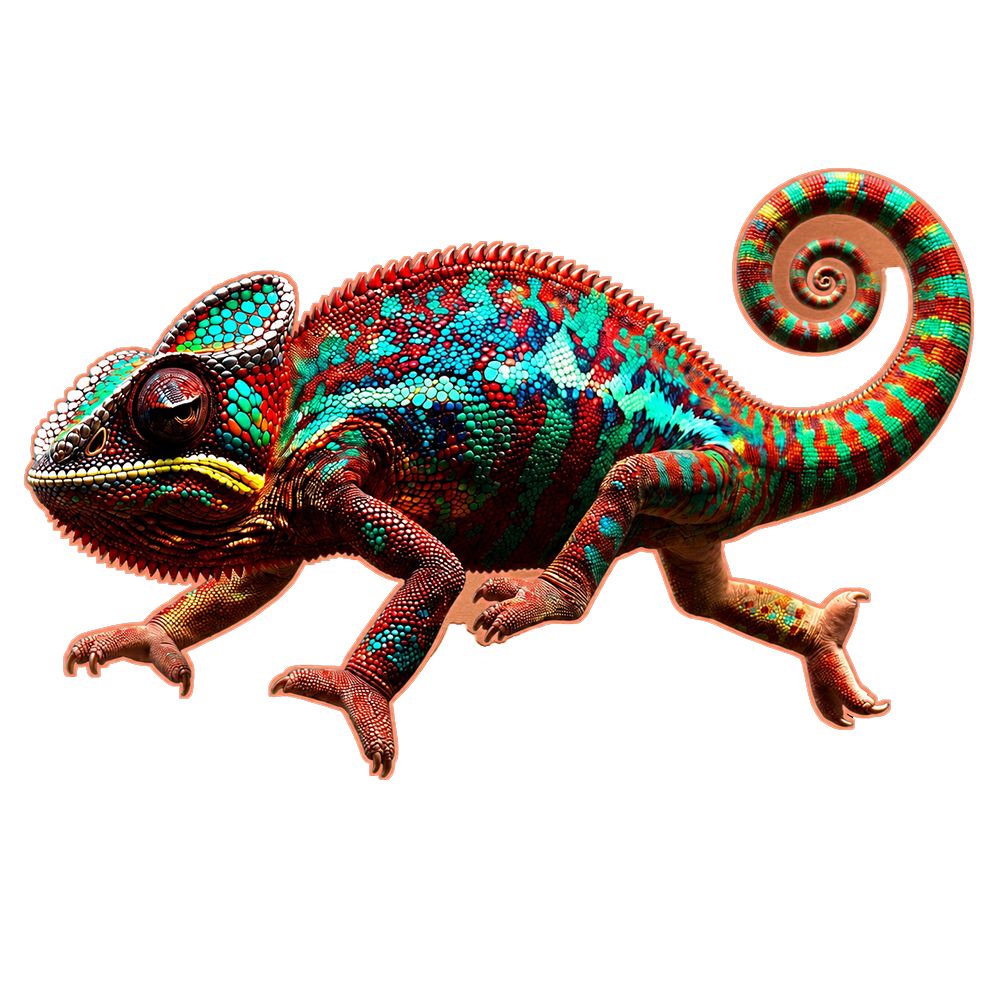 In Stock! Rainbow Chameleon Shaped Colorized 1 oz Copper Medal