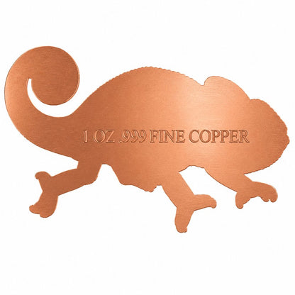 In Stock! Rainbow Chameleon Shaped Colorized 1 oz Copper Medal