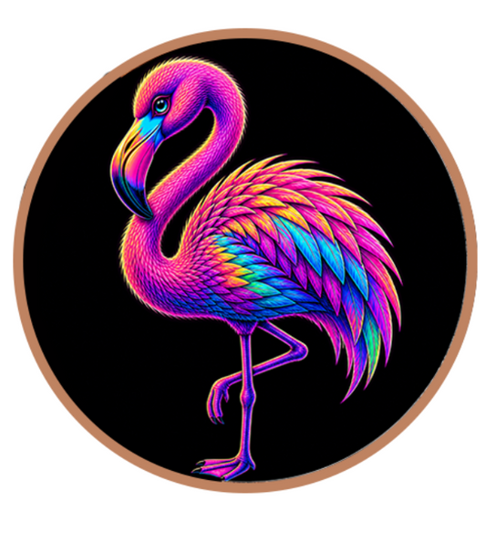 Mystic Night Neon Flamingo Colorized 5 oz Copper Round (06/01)