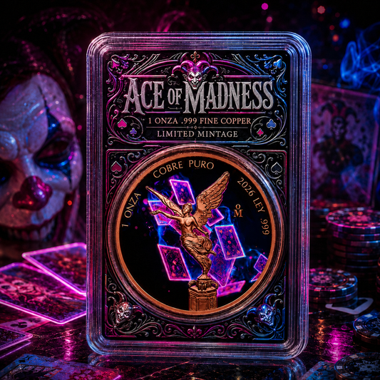 2026 Mexico Libertad Tribute: Ace of Madness – 1 Onza .999 Fine Copper Coin (Limited Release)