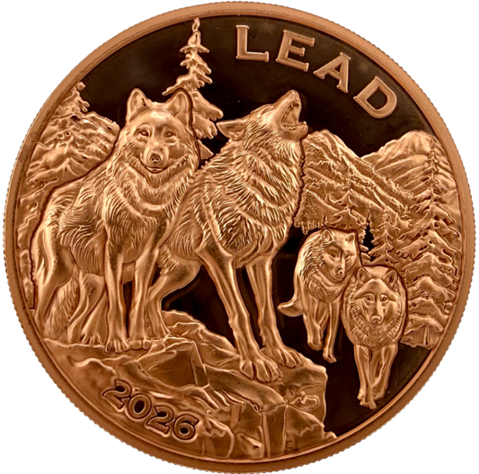 2026 Cameroon Wildlife Values Wolf Lead 5 oz Copper Coin (06/01)