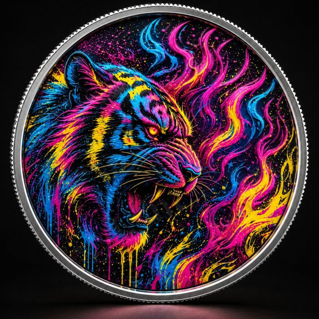 Neon Fury Colorized 1/10 oz Silver Round (06/01)