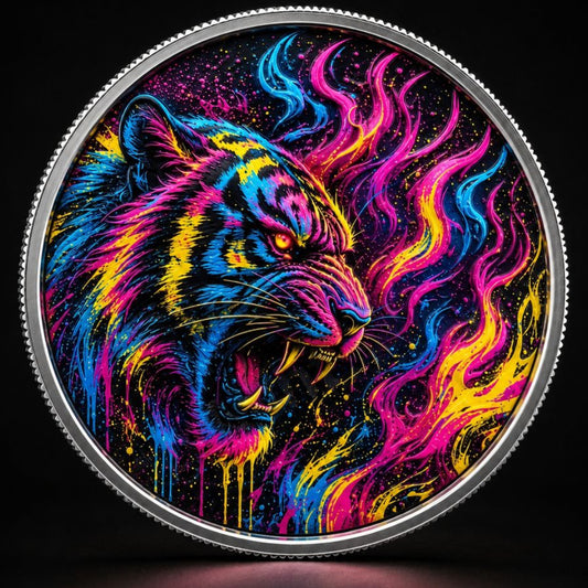 Neon Fury Colorized 1/10 oz Silver Round (06/01)