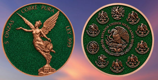 Libertad Green Diamond Dust Colorized 5 oz Copper Medal (06/01)