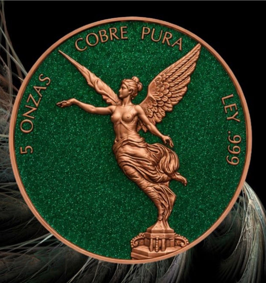Libertad Green Diamond Dust Colorized 5 oz Copper Medal (06/01)