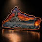 2026 USS Missouri BB-63 –Colorized 5 AVDP oz .999 Fine Copper Shaped Collectible Bar