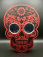 DAY OF THE DEAD COIN DISPLAY! METALLIC RED AND BLACK COLOR SCHEME.
