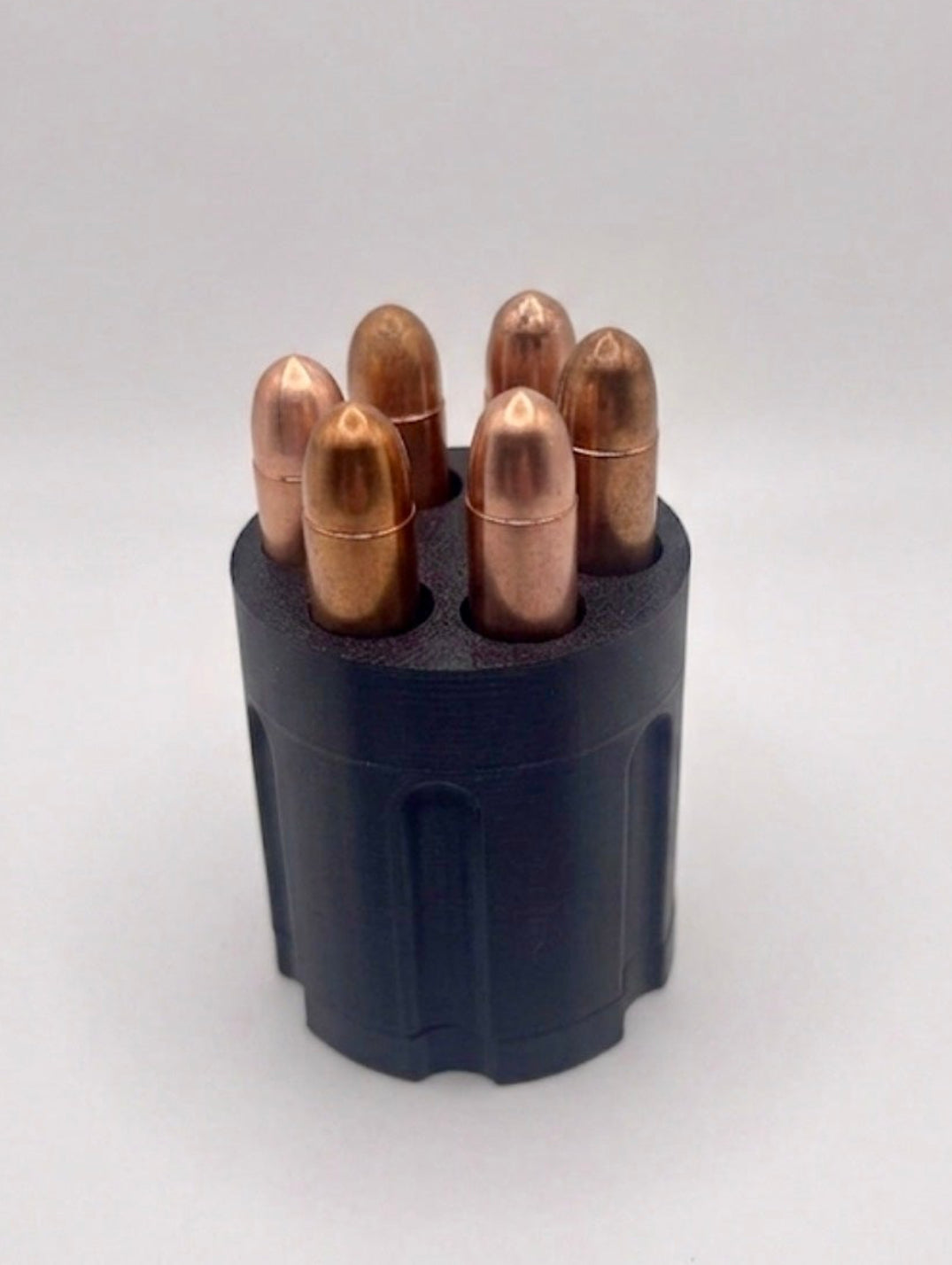 BLACK REVOLVER FOR 1 oz COPPER or SILVER BULLETS AND IT SPINS!