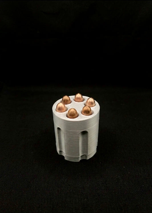 SILVER REVOLVER FOR 1 oz COPPER or SILVER BULLETS AND IT SPINS!