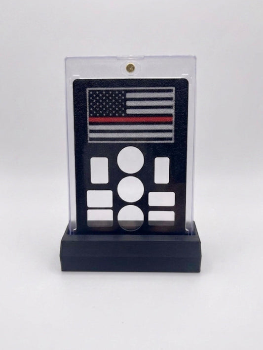 FREE STANDING DESKTOP RED LINE AMERICAN FLAG GRAM HOLDER AND DISPLAY!