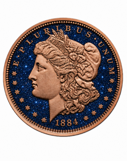 Morgan Dollar Dual Sided Diamond Dust 1 oz Copper Round (06/02)