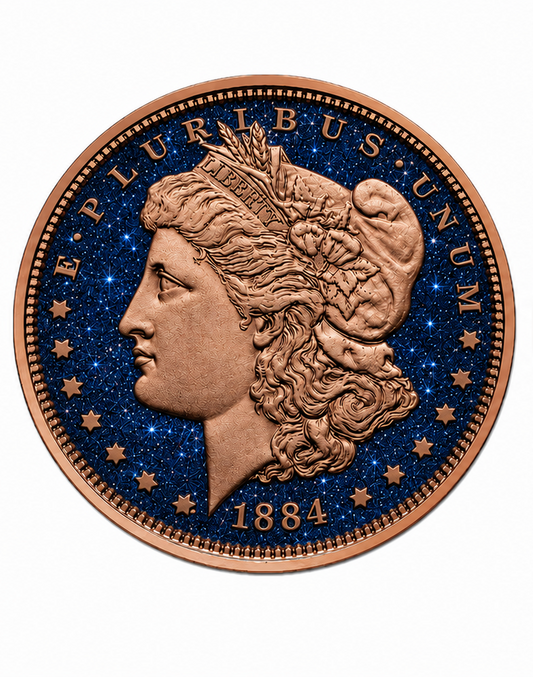 Morgan Dollar Dual Sided Diamond Dust 1 oz Copper Round (06/02)