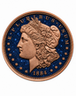 Morgan Dollar Dual Sided Diamond Dust 1 oz Copper Round (06/02)