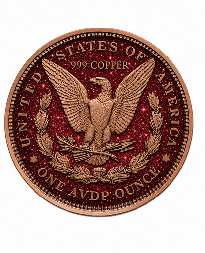 Morgan Dollar Dual Sided Diamond Dust 1 oz Copper Round (06/02)
