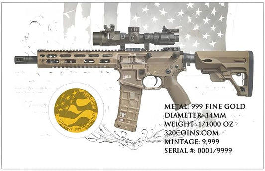 2nd Amendment 1/1000 oz Gold Round in Card (12/11)