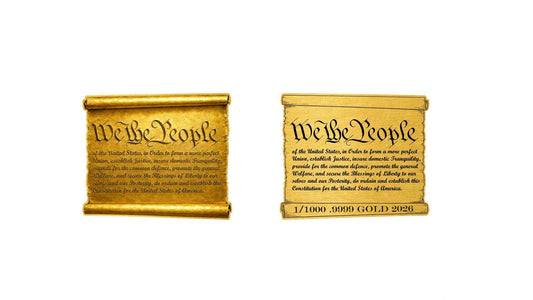 We The People Shaped 1/1000 oz Gold Medal in Card (06/01)