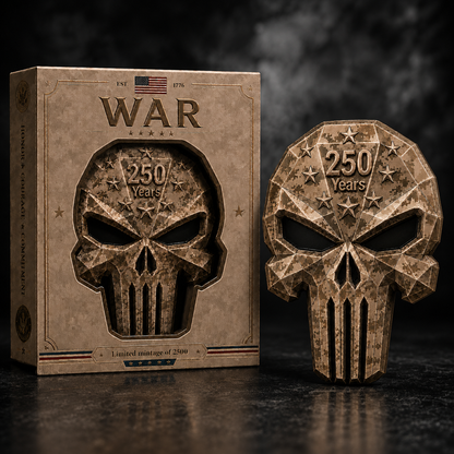 2026 250 Years of Honor & Courage 3oz .999 Copper Skull Black Eyes Collectible Stacker