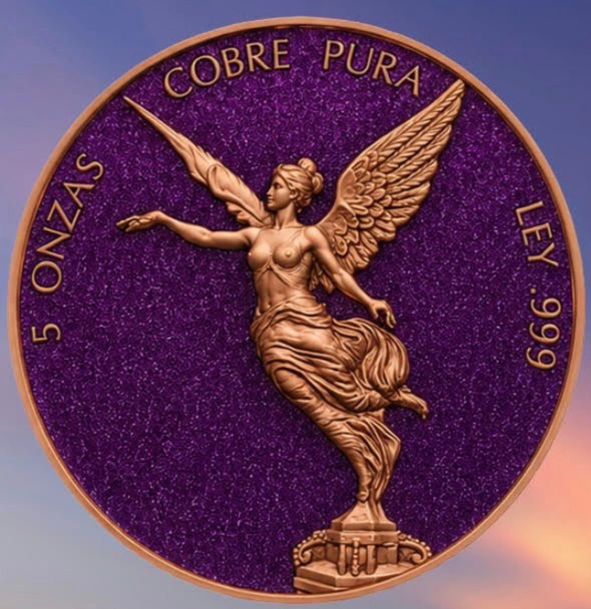 Libertad Purple Diamond Dust Colorized 5 oz Copper Medal (06/03)