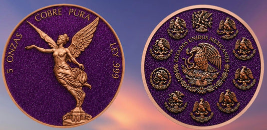 Libertad Purple Diamond Dust Colorized 5 oz Copper Medal (06/03)