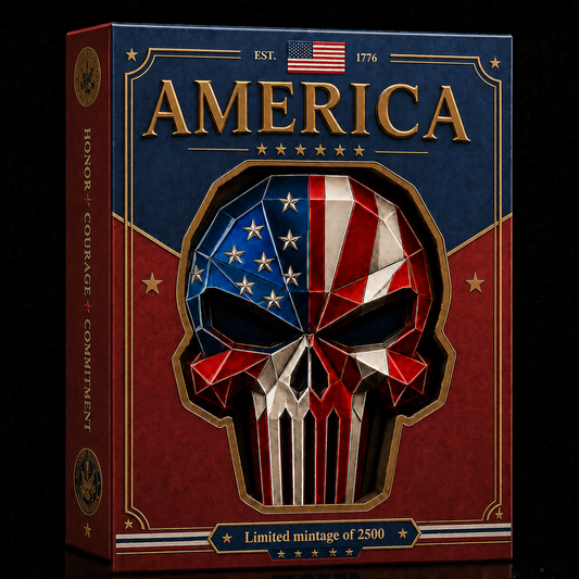 2026 American Warrior Colorized 3 oz Copper Punisher Style Collectible