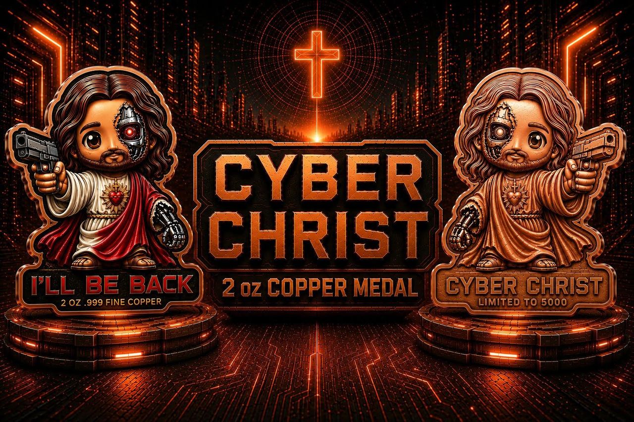 Cyber Christ Shaped 2 oz Copper Medal (06/05)