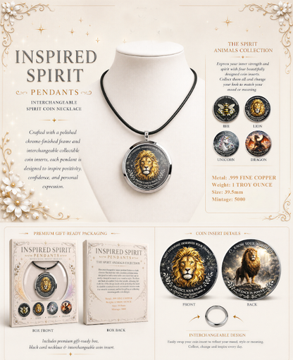 Inspired Spirit - The Lion Colorized 1 oz Copper Pendant (06/08)