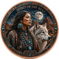 See the back! North American Wildlife - Navajo Nation Spirit of the Wolf UHR Colorized 1 oz Copper Medal in Card (06/05)