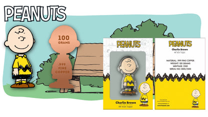 Officially Licensed 100 Gram Charlie Brown Colorized Copper in Display Box