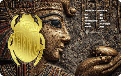 In Stock! 2026 Scarab Shaped 1/500 oz Gold Medal in Card