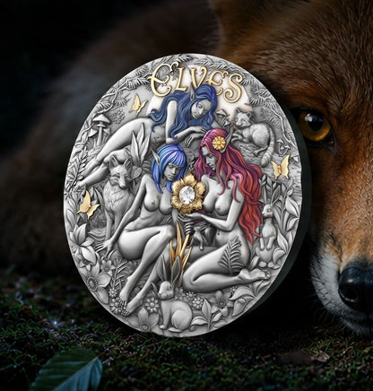 T&S 2026 Cameroon Elves w/Real Diamond 2 oz Silver Coin (06/12)
