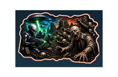 100 Gram Zombies vs Aliens Colorized Copper in Display Box (6/5)