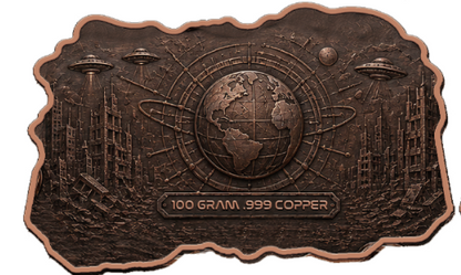 100 Gram Zombies vs Aliens Colorized Copper in Display Box (6/5)