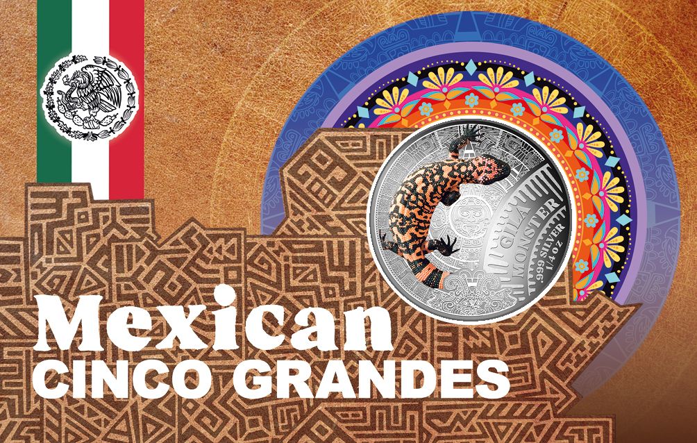 2026 Cameroon Cinco Grandes Gila Monster 1/4 oz Silver Coin in Card (06/12) 3rd in series