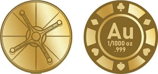 In Stock! Roulette 1/1000 oz Gold Round in Card (12/15)
