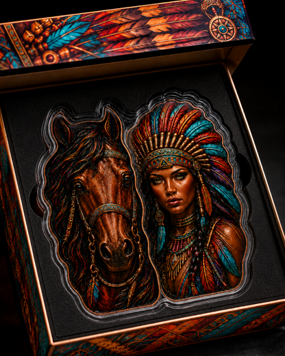 2026 SPIRIT OF THE PLAINS – 5 AVDP oz .999 Fine Copper Two-Piece Custom-Shaped Art Set